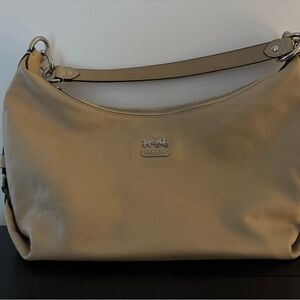 Coach Beige Leather Hobo Bag